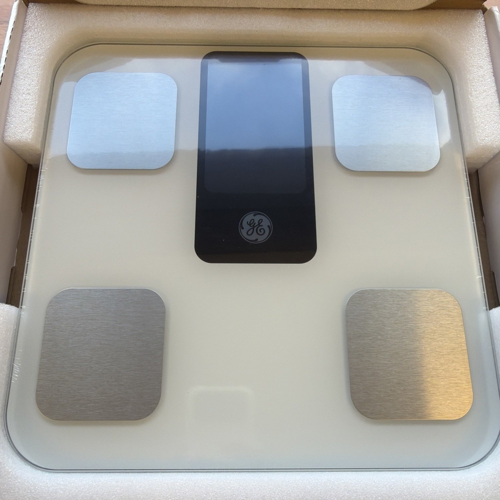 GE Smart Body Weight Scale, with 8-in-1 Display for BMI Body Fat Muscle Mass,...